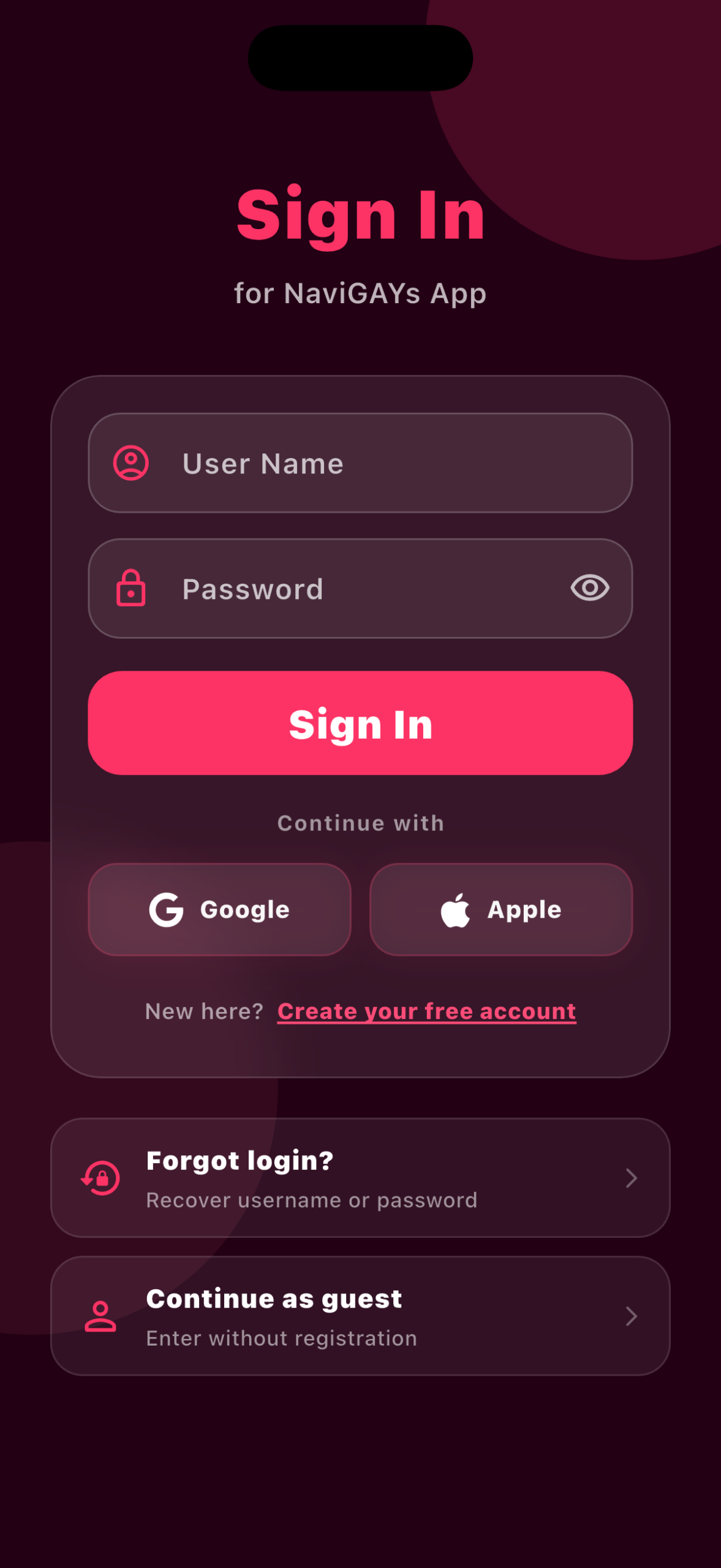 NaviGAYs app screen